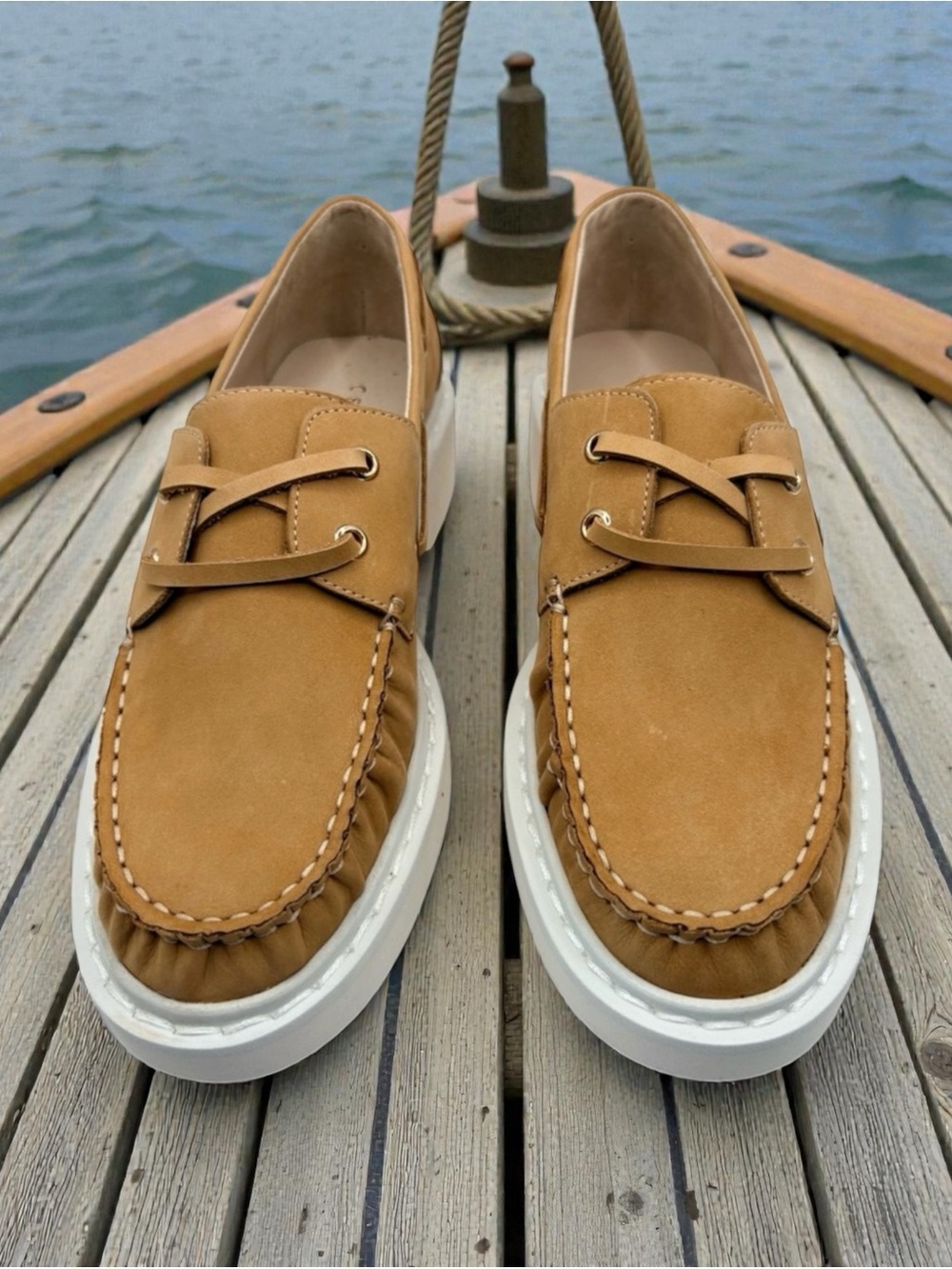 Cecelia New York Reedy Burnt Sugar Boat Shoes Loafers Women’s 6.5M NIB